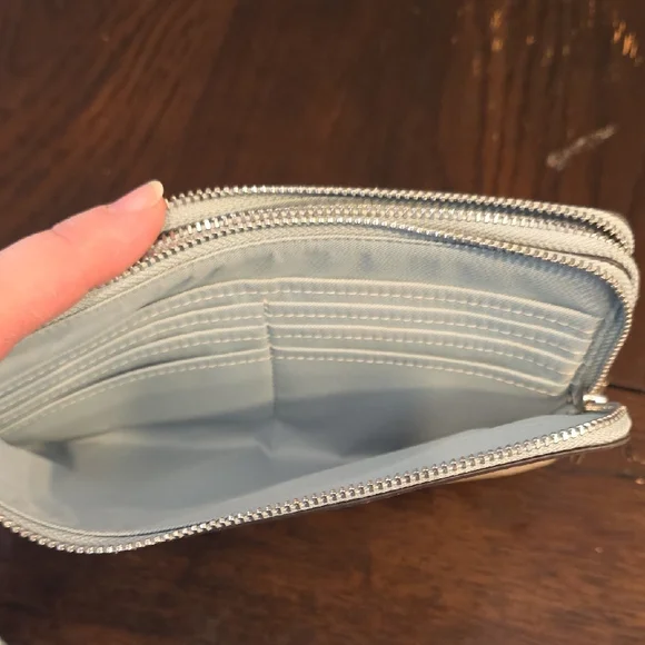 Coach Signature Coated Canvas Light Blue and Matching Wallet - Picture 9 of 10